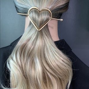 Heart decor hair pin